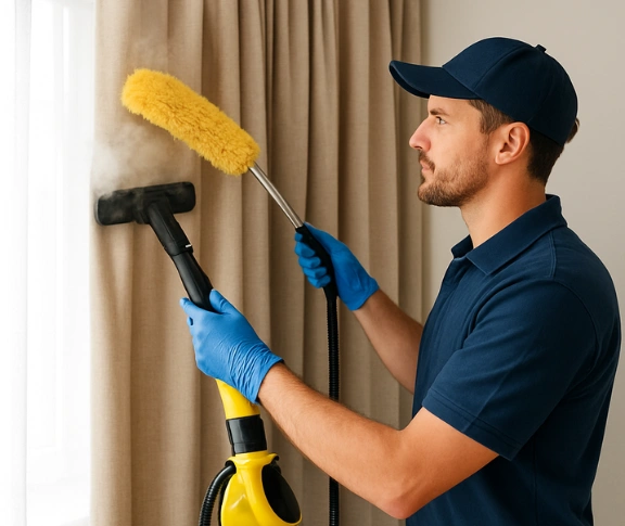 Trusted blind cleaning technician Matty Curtain Cleaning virginia QLD